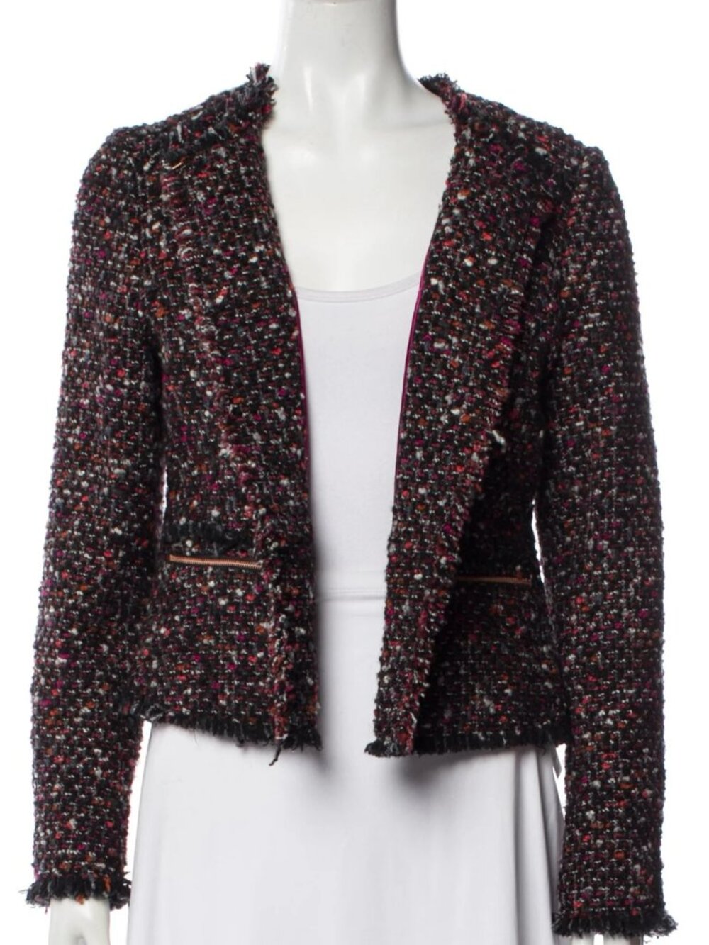 Ted Baker Wool Black & Pink Tweed Jacket